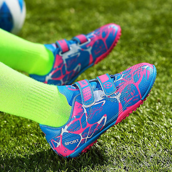 Fotbollsskor för barn Halkfria fotbollsskor Klossar Gräs Fotbollssneakers Yj166 Pink 30
