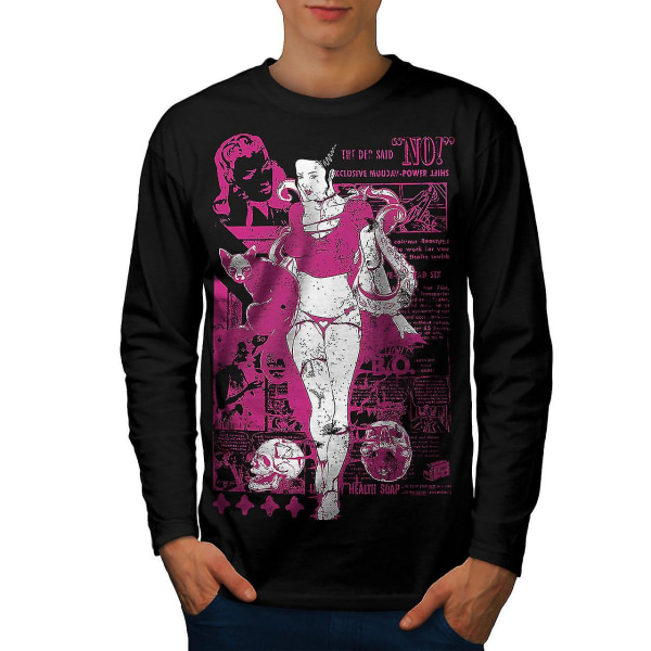 Girl She Said No Men Blacklong Sleeve T-shirt XL