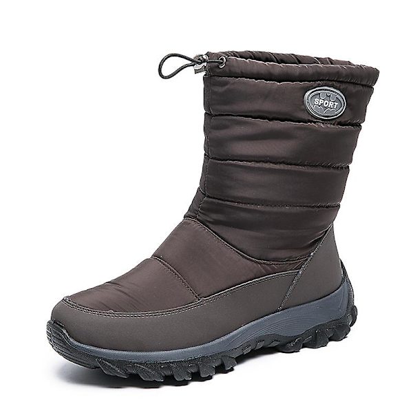 Herr Dam Vintersnöskor Vattentåliga skor Anti-halk Casual Lätt vandringskänga K05 Brown 39