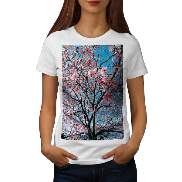 Tree Blossom Photo Women Whitet-shirt 3XL