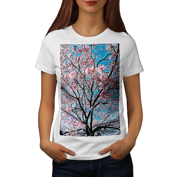 Tree Blossom Photo Women Whitet-shirt XL