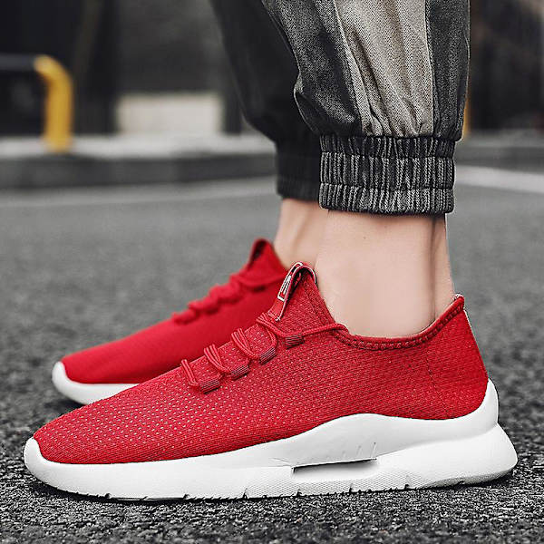 Herrskor Lättviktssneakers som andas Löparskor 2C009 Red 39
