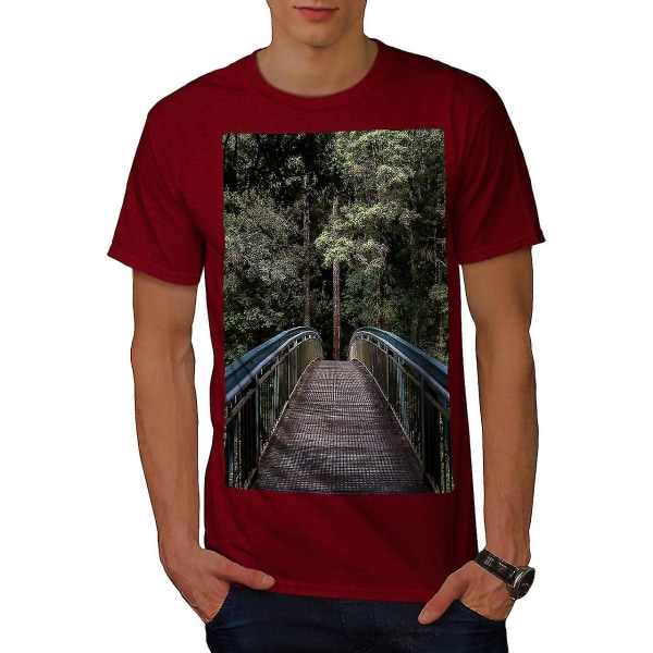 Bridge To Jungle Nature Män Röd-skjorta XL