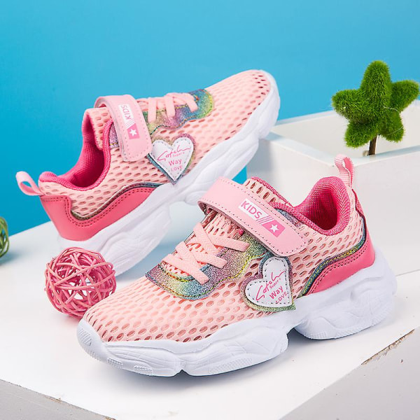 Sneakers för barn för flickor Löpning tennisskor Lättvikts andas Sport Athletic 3Bd703 Pink 37
