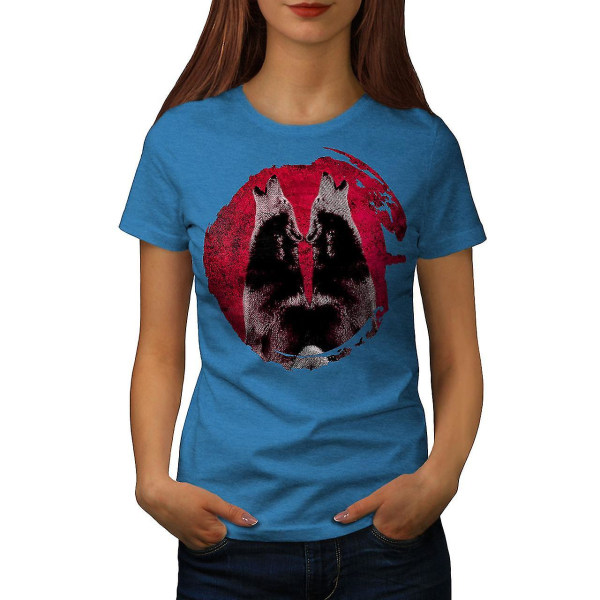 Howling Wolf Moon Kunglig T-shirt för kvinnor L