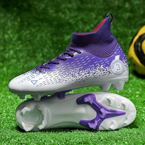 Fotbollsskor för män Halkfria fotbollsskor för herr, Gräs Fotbollssneakers Yj3000 Purple 44