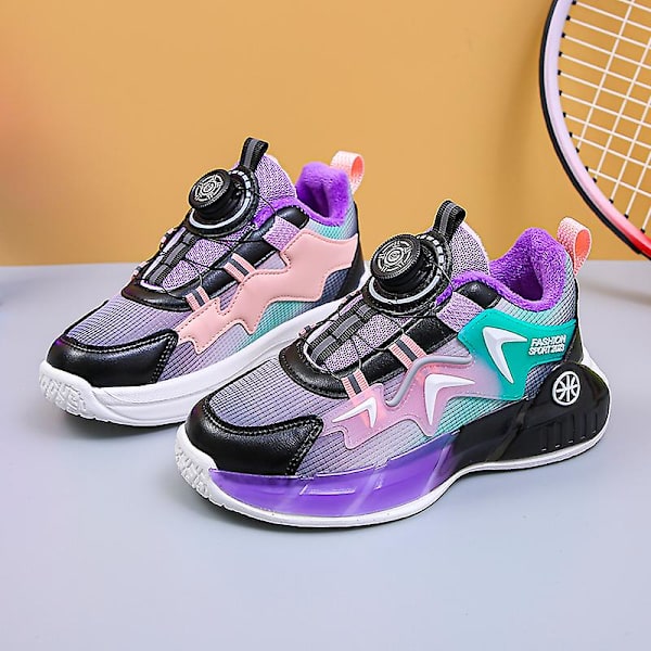 Barn Pojkar Flickor Sneakers Löparskor som andas Mode Sportskor 2Kl836 Purple 34