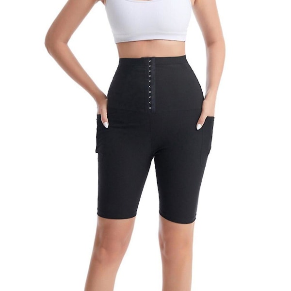 Svett Bastu Byxor Body Shaper Waist trainer Thermo Shapewear Korsett Hög midja Slimming Byxor Gym Leggings Träning Fitness Fajas,3 poäng S