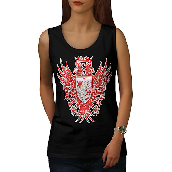 Shield Red Bird Fashion Dam Blacktank Top | Wellcoda M