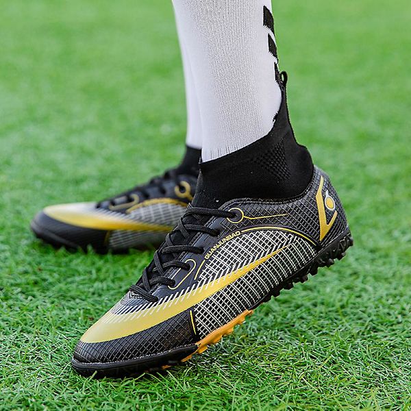Fotbollsskor för män Halkfria fotbollsskor för herr Gräs Fotbollssneakers Yjz18A Black 35