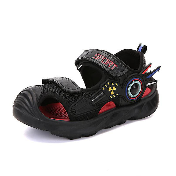 Barns strandtofflor Modesandaler Utomhus Halkfria inomhusskor 2101-3 BlackRed 34