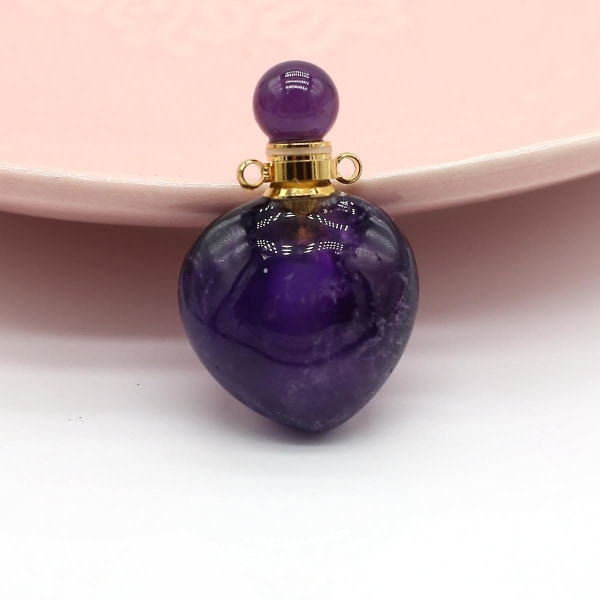Natursten parfymflaska hänge oregelbundet ametist hänge för smycken gör DIY halsband Acce