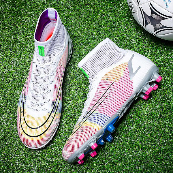 Fotbollsskor för män Halkfria fotbollsskor för herr, Gräs Fotbollssneakers Ck14 Pink 41