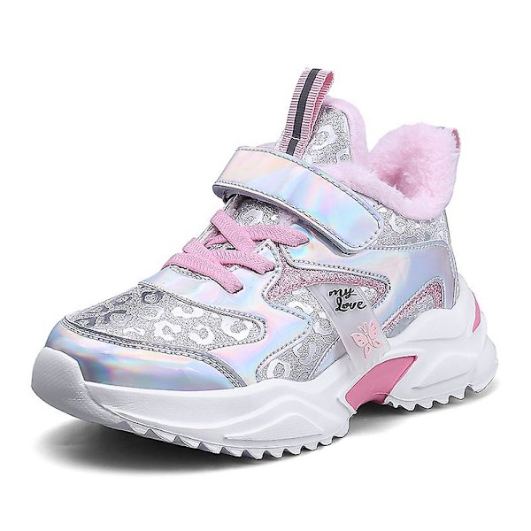 Snösneakers för barn Andas löparskor Mode tjejer Sportskor D2112 Silver 34