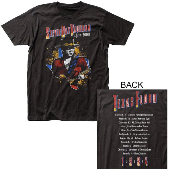 Stevie Ray Vaughan T-tröja Stevie Ray Vaughan 1984 turnerar T-tröja Black L