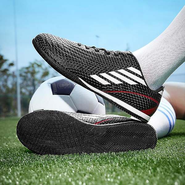 Fotbollsskor för män Höga fotbollsskor för vuxna Grästräning Sport Skor Sneakers 3B22036 Black 35