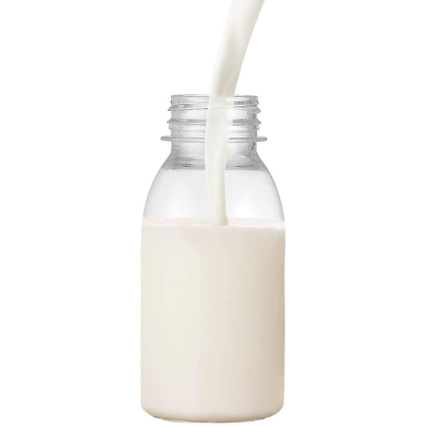 10 st Plast Mjölkflaska 250ml Med lock Drick Vatten Juice Tom Mjölkbehållare Mjölkkanna
