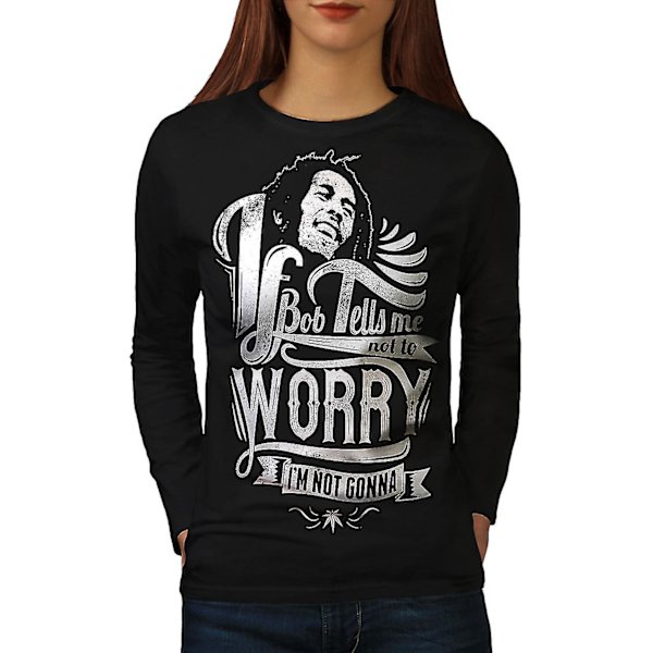 Bob Marley Oroa dig inte, långärmad T-shirt för kvinnor M