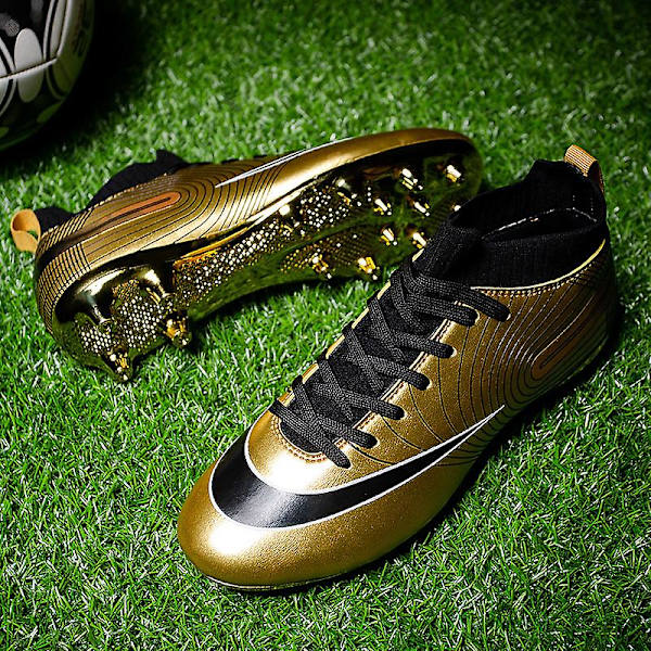 Fotbollsskor för herr Fotbollsskor med hög ankel för vuxna Grästräning Sport Skor Sneakers Yj32751G Gold 41