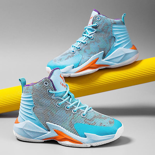 Basketskor för män Mode Halkfria Sneakers Andas Sportskor Yj001 Blue 41