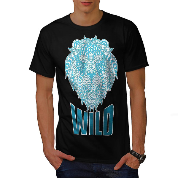 Lion Beast Wild Animal Men Blackt-shirt XXL