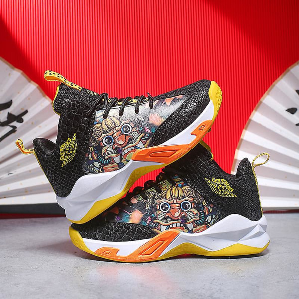 Sneakers för barn Andas Pojkar Flickor Löparskor Mode Sportskor 3Aa888 BlackYellow 38