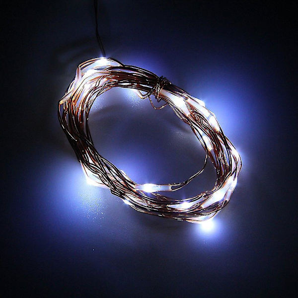 2m 20 LED-knapp Batteridriven Led Koppartråd String Fairy Lights Party