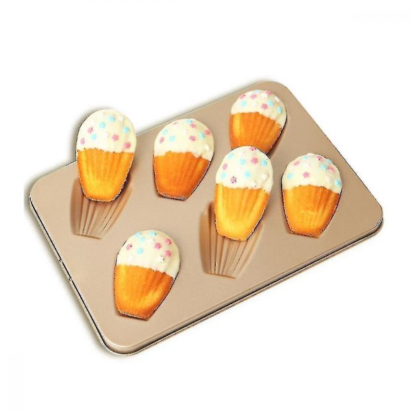 6 Cavity Non-stick Shell Madeleine Pan Cake Forms