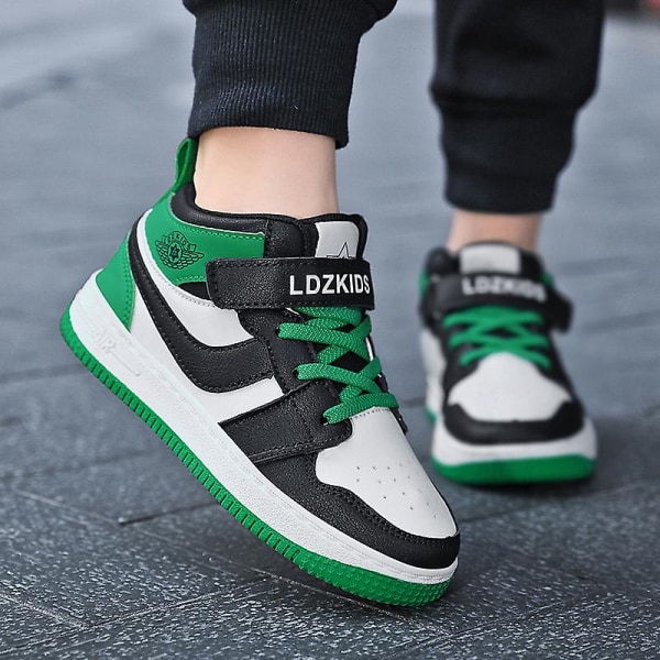 Boys Sneakers Andas Flickor Skateboarding Skor Löparskor 3D111 Green 35