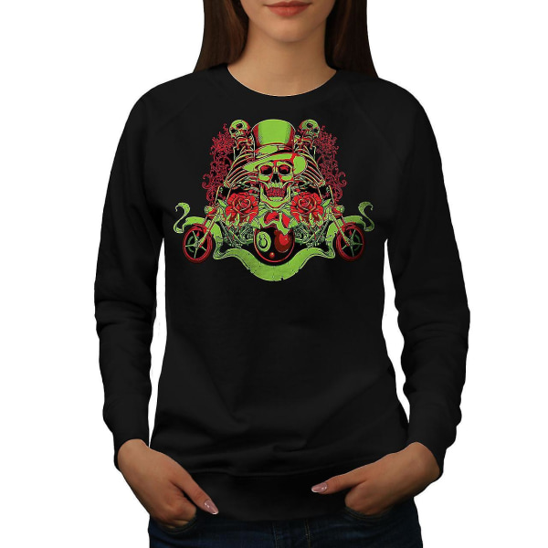 Clown Rose Death Skull Women Sweatshirt L