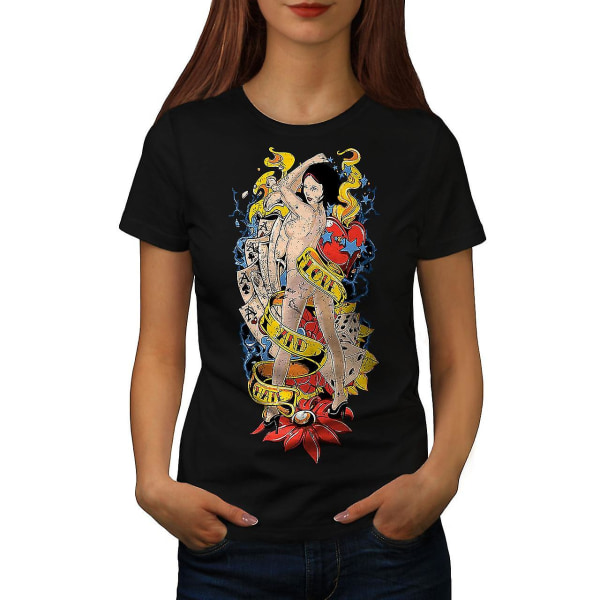 Love Faith Poker Sexig T-shirt för kvinnor M