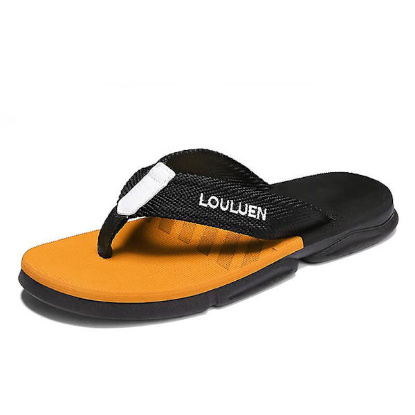 Herrtofflor Sommarmodeskor Halkfria strandsandaler l-226 BlackYellow 41