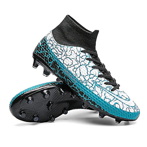 Fotbollsskor för män Halkfria fotbollsskor Klossar Gräs Fotbollssneakers Yjt2215A WhiteBlue 43