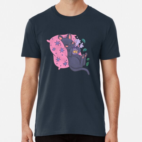 Söt Kitty med tekopp Premium T-shirt Navy 2XL_Front