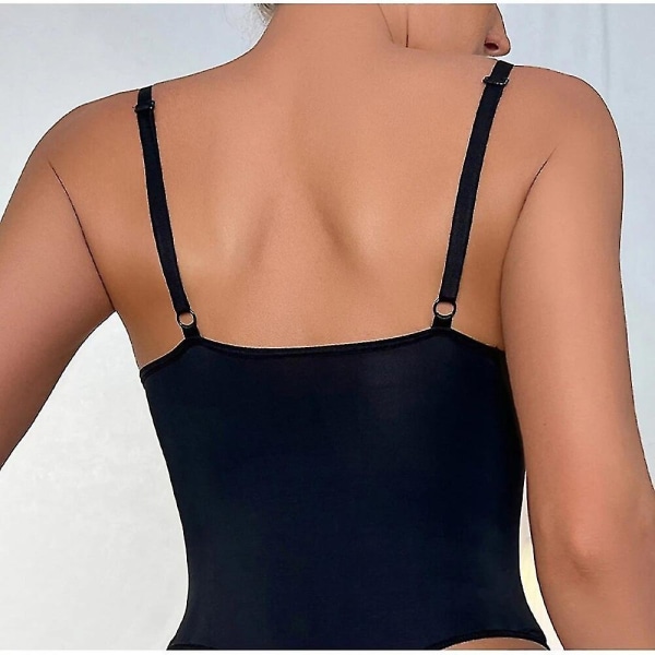 Damer Shapewear Bodysuits Waist trainer Slim Full Body Shaper Inbyggd BH Camisole Toppar Magkontroll Slimming Underkläder, svart XXXL