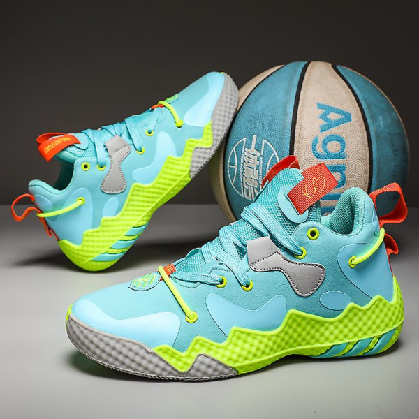 Basketskor för män Mode Dam Sneakers Andas Sportskor 3A2218 Blue 41