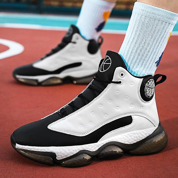 Basketskor för män Mode Halkfria sneakers Sportskor som andas 2J6979 WhiteBlack 41
