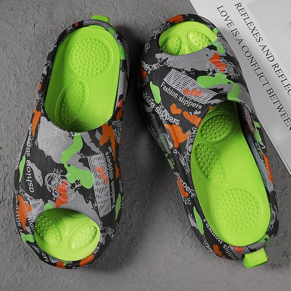 Strandtofflor för män Modesandaler Utomhus Halkfria inomhusskor 3B2205-C Black 39-40