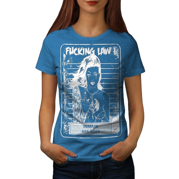 Law Finger Girl Mode Kvinnor Royal Bluet-shirt S