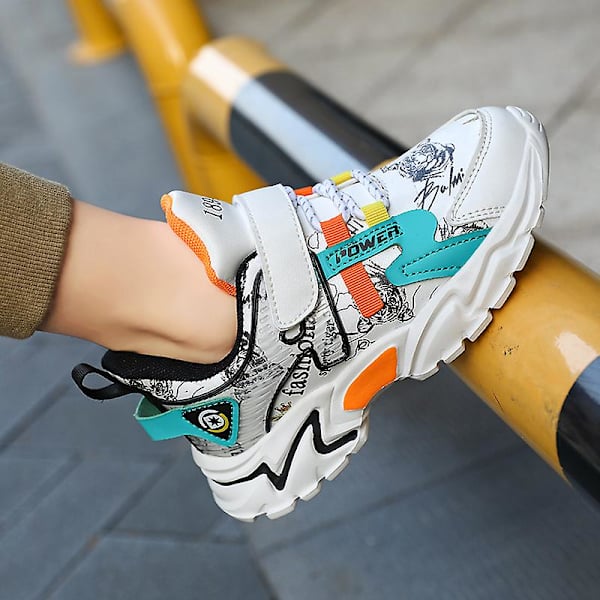 Sneakers för barn Andas Pojkar Flickor Löparskor Mode Sportskor 3As2203 White 34