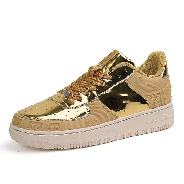 Herrskor Mode Sneakers Löparskor Platta SkorFr003 Gold 41