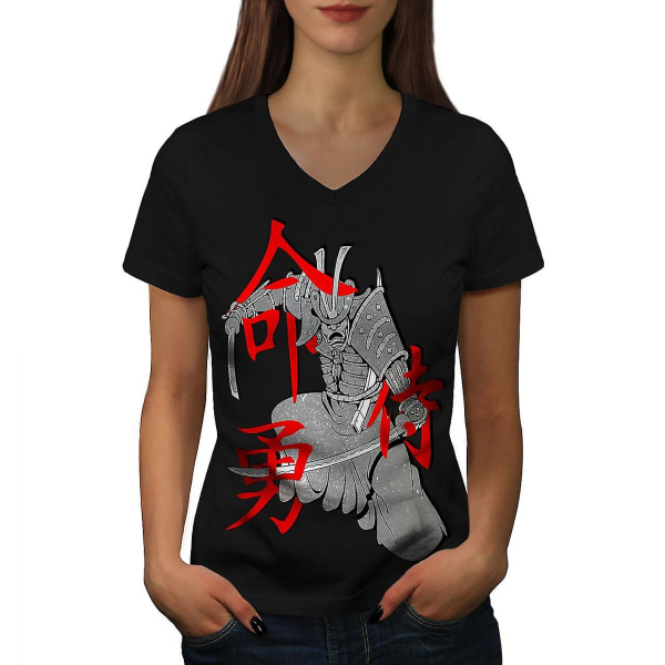 Katana japansk T-shirt för kvinnor L