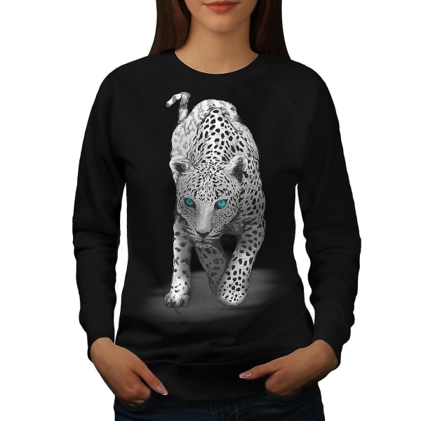 Panther Blue Eyes Animal Women Blacksweatshirt S