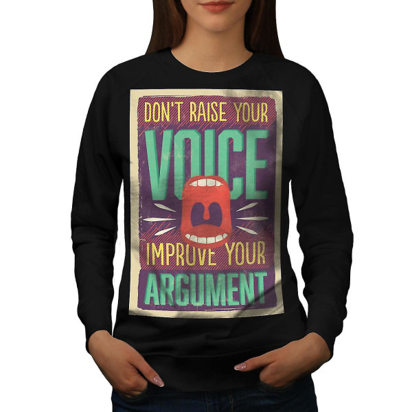Förbättra Argument Kvinnor Blacksweatshirt | Wellcoda XL