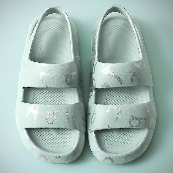 Herrtofflor Flower Graffiti New Hole Shoes 2C2733 Green 41
