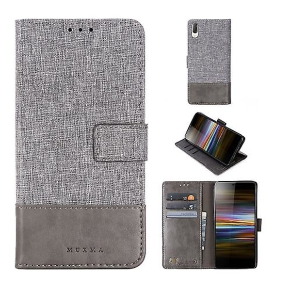 För Sony Xperia L3 Muxma Mx102 Horisontell Flip Canvas Case med stativ &  kortfack & plånboksfunktion Grey 701b | Grey | Fyndiq