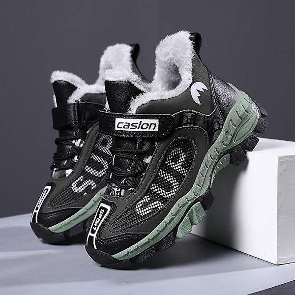 Barn vandringsskor Andas Sneakers Halkfria Pojkar Flickor Vinterskor 1205 Green 34