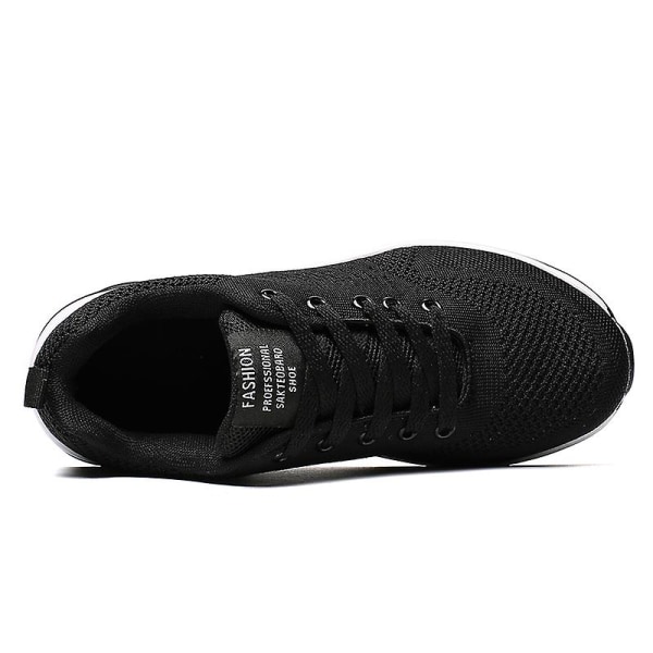 Lätta Sneakers för män Andas löparskor Mode Sportskor 3D5066 Black 40