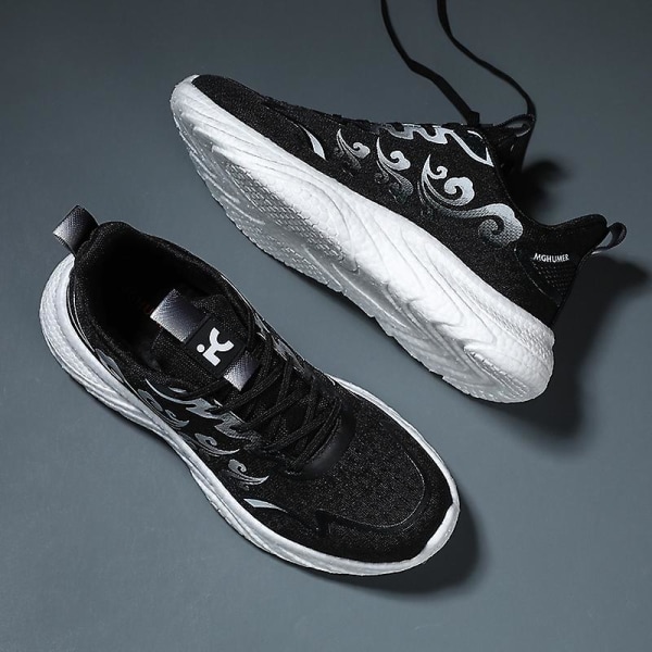 Sneakers för män Löpartennisskor Lättviktsventilerande Sport Athletic 3D2307 Black 37