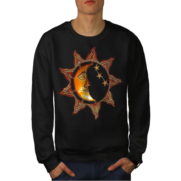 Sun Moon Dag Natt Space Men Blacksweatshirt L